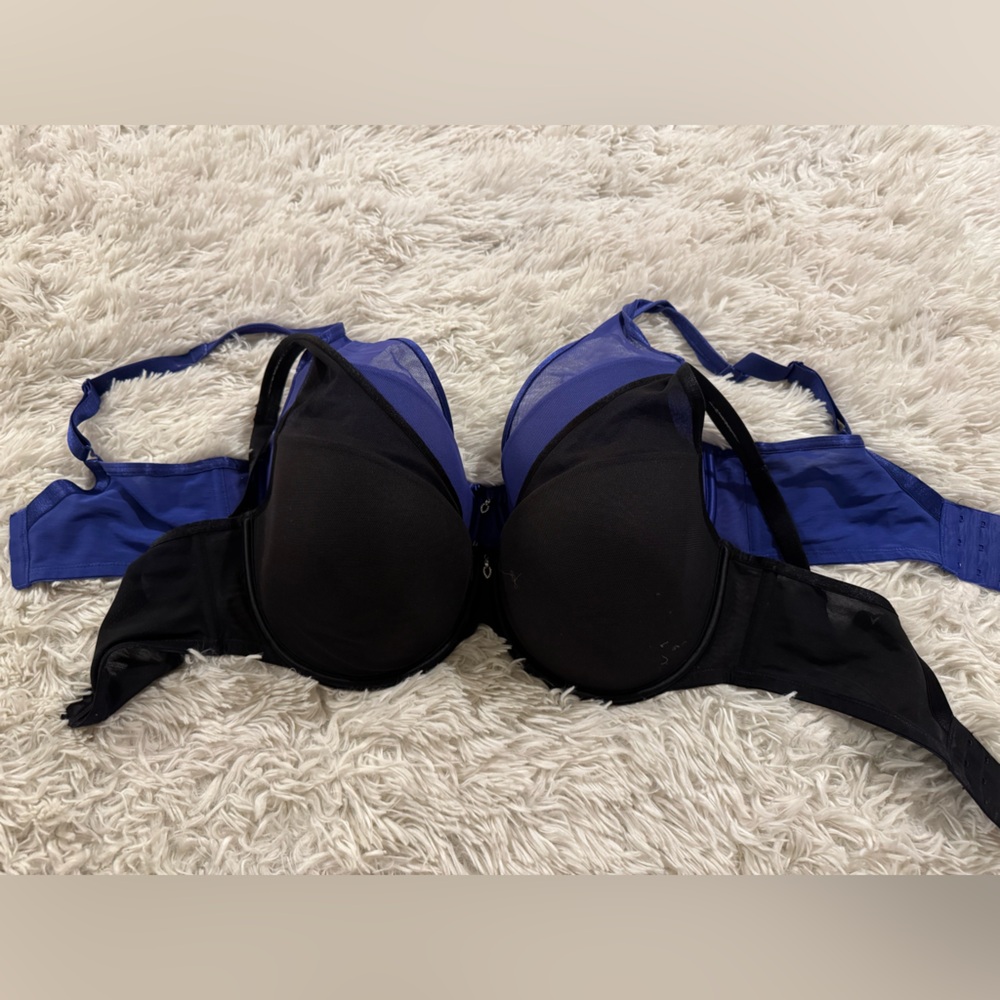 Curvy Couture Black and Blue Bras. Purchasing both.